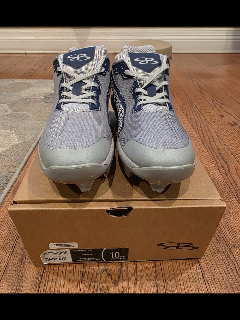 Adult Athletic Cleats - Gray/Navy Performance Shoe